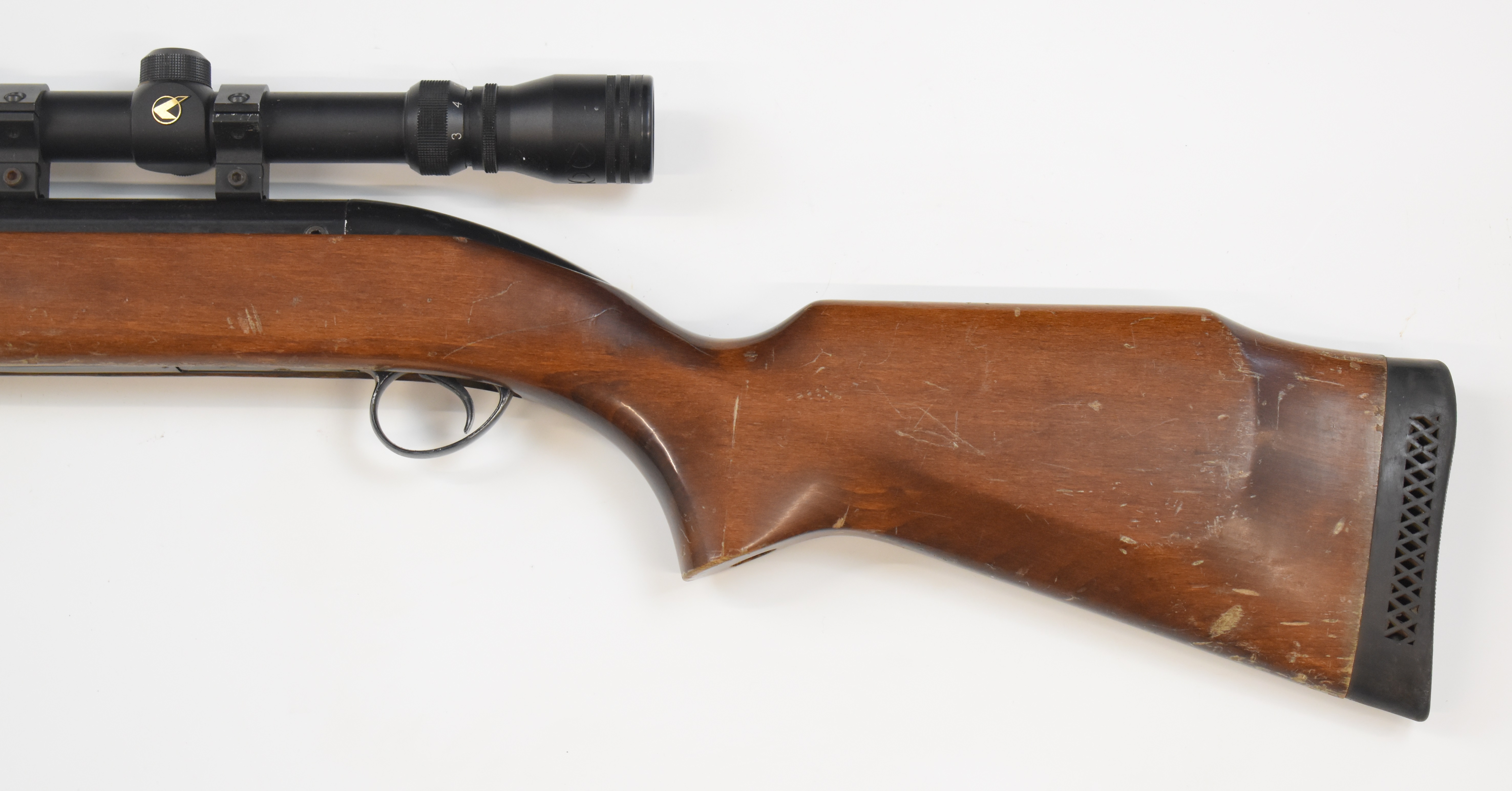 BSA Airsporter RB2 .22 under-lever air rifle with semi-pistol grip, raised cheek piece, sound - Image 7 of 9