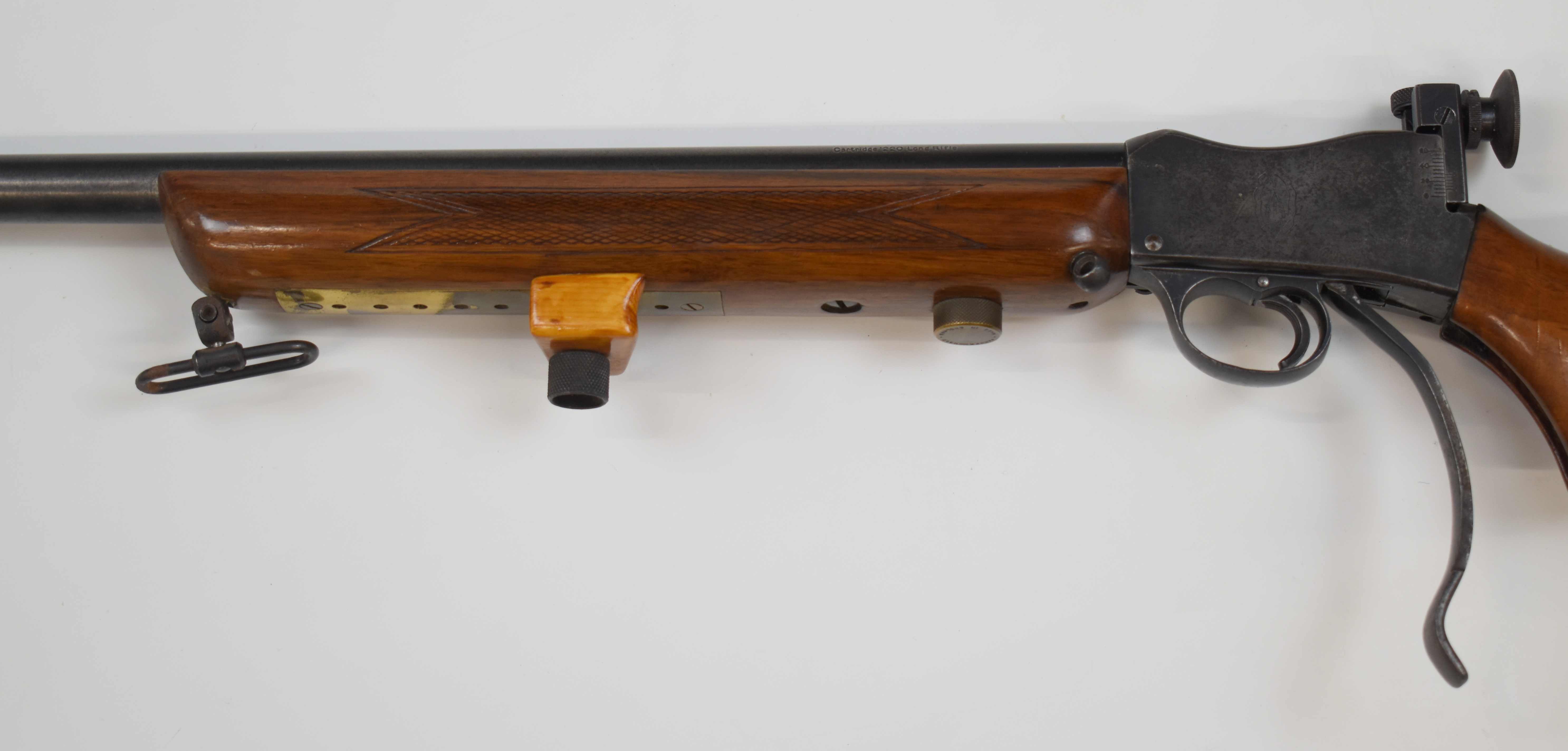 BSA .220 underlever-action target rifle with semi-pistol grip, raised cheek piece, sling mounts, BSA - Image 8 of 10