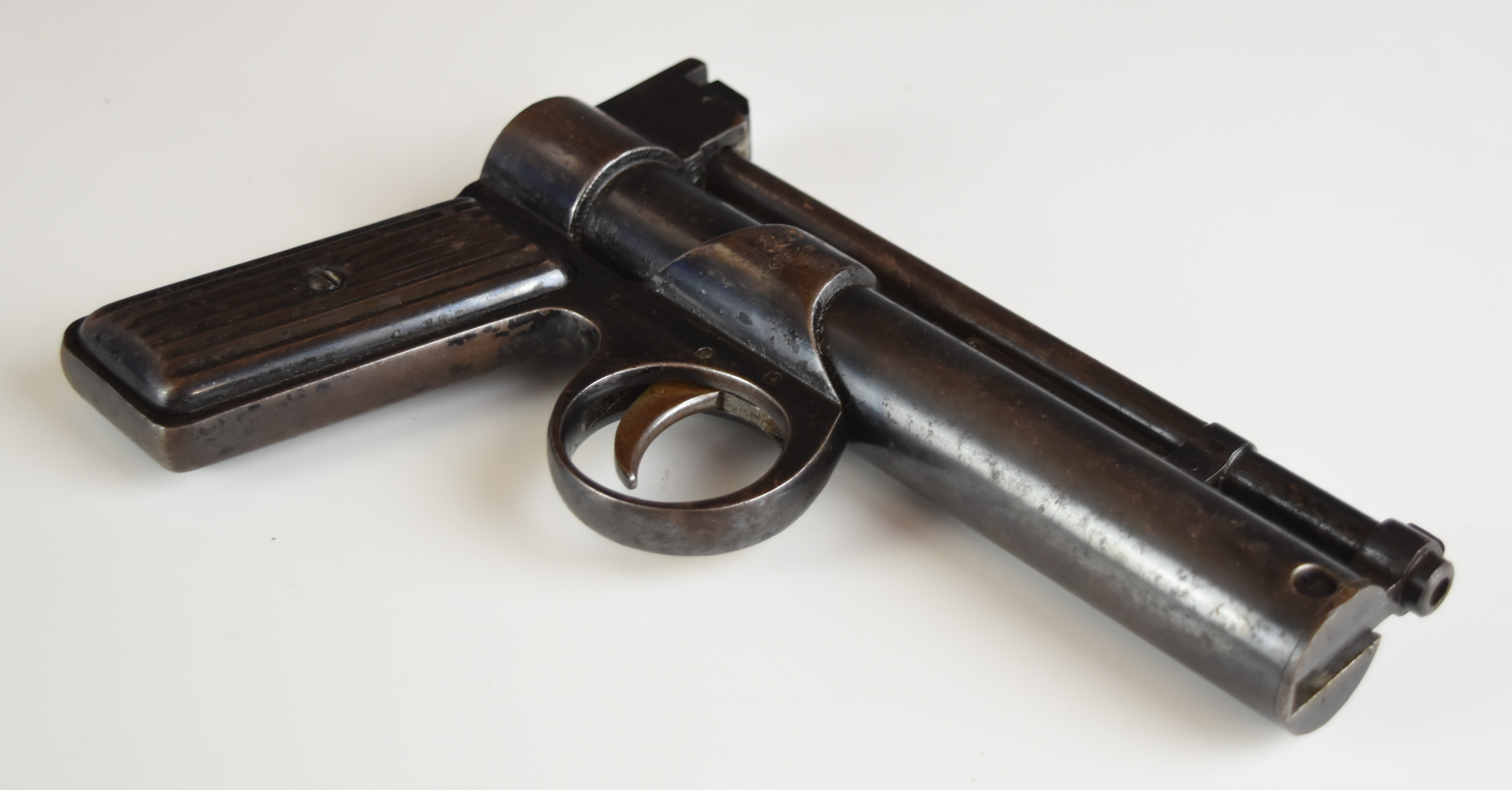 Webley Junior .177 air pistol with reeded metal grips and adjustable sights, serial number J34104. - Image 4 of 10