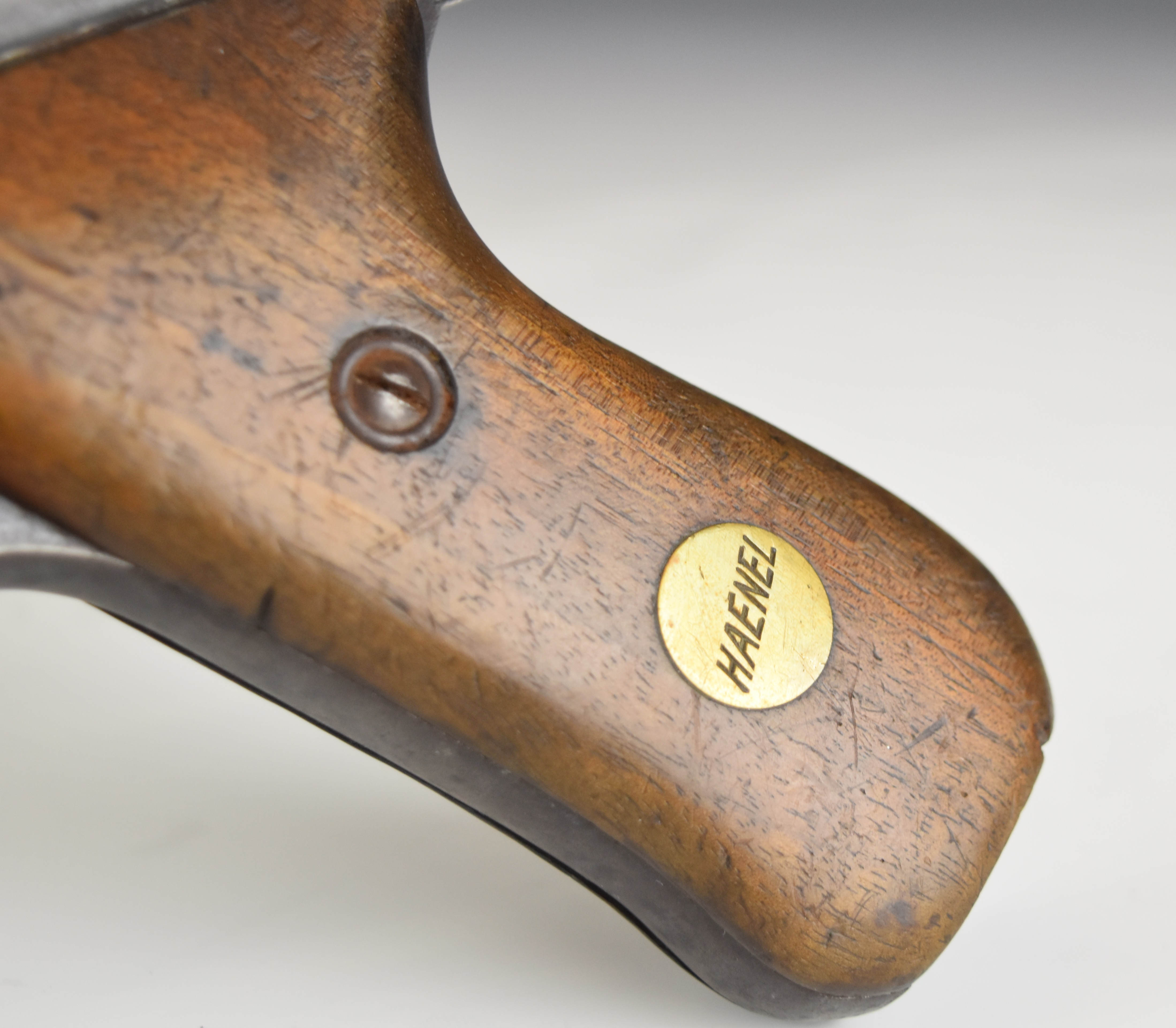 Haenel Model 28 .177 air pistol with inset maker's plaque to the wooden grips, top plate stamped ' - Image 7 of 12