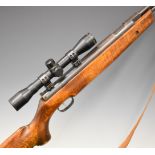 Weirauch HW77 .22 underlever air rifle with chequered semi-pistol grip, raised cheek piece,