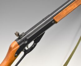 Daisy Model 99 Winchester style underlever-action air rifle with wooden grip and forend, canvas