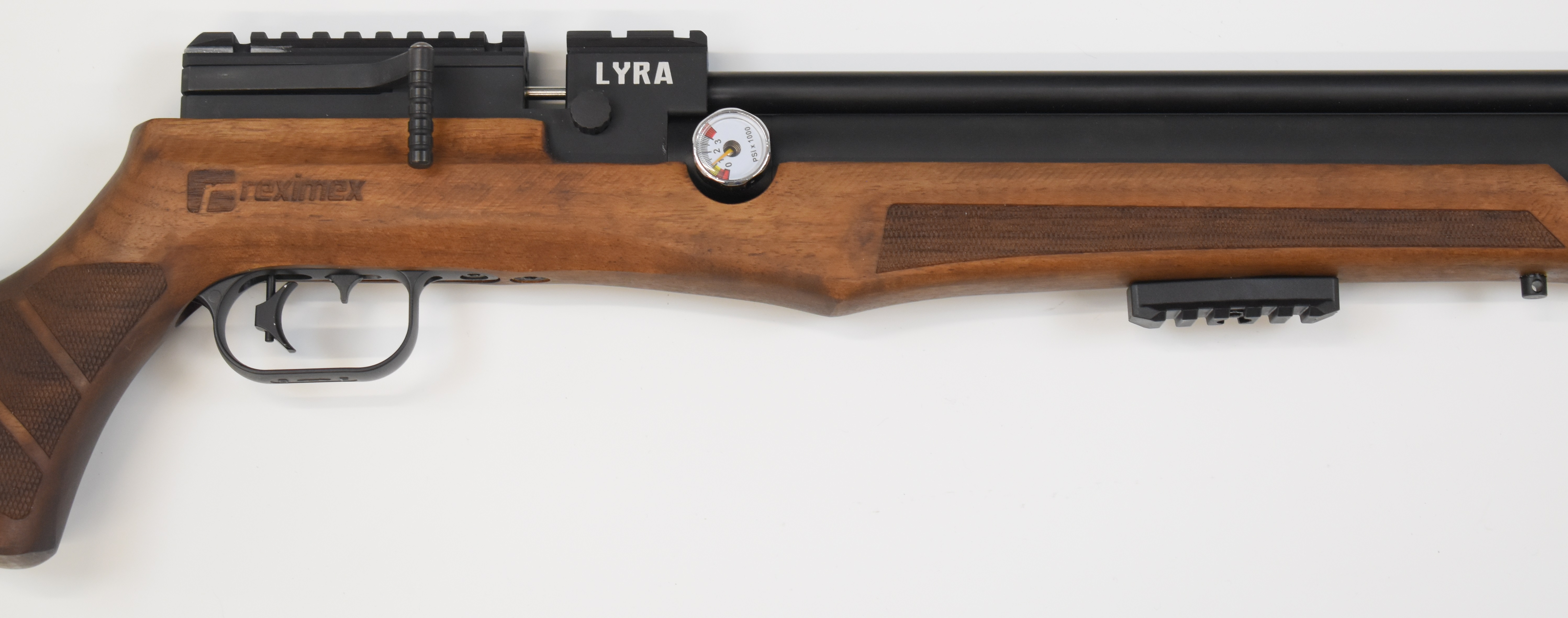 Reximex LYRA .22 PCP air rifle with chequered semi-pistol grip, adjustable trigger, 12-shot magazine - Image 4 of 12