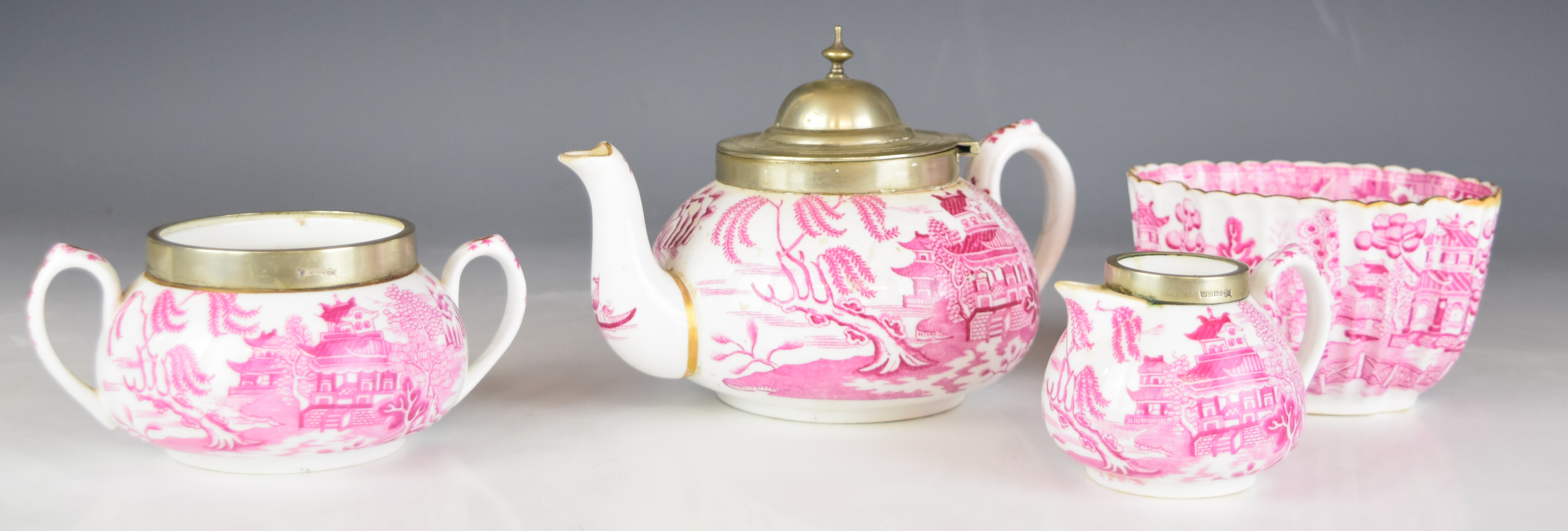 Copeland teapot, sucrier and jug with plated mounts, Spode Italian ware including cruets shaped as - Image 10 of 10
