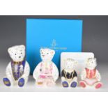 Royal Crown Derby limited edition 34/250 The Cambridge Family of Teddy Bears, with box and