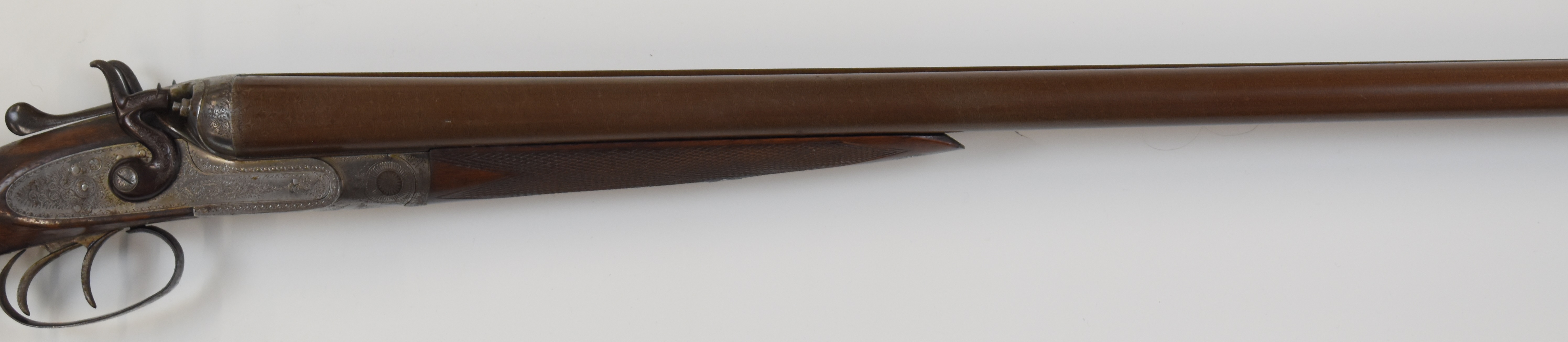 Cogswell & Harrison 12 bore side by side hammer action shotgun with named and engraved locks, - Image 4 of 12