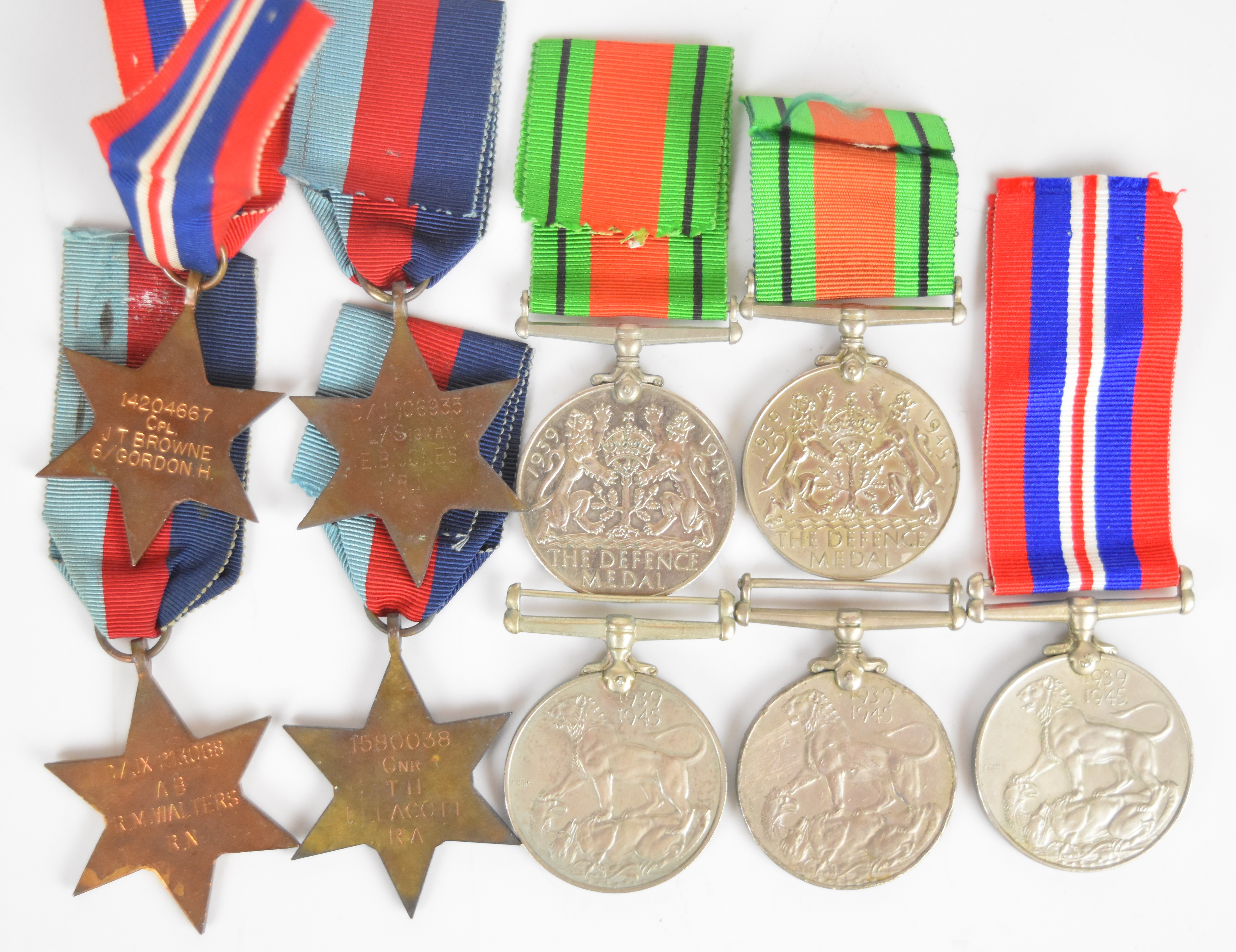 Nine WW2 medals, all named comprising four 1939/1945 Stars to 14204667 Cpl J T Browne Gordon - Image 15 of 16