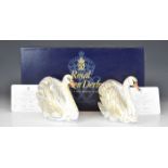 Royal Crown Derby limited edition 34/250 Royal Swans, Catherine and William, boxed with