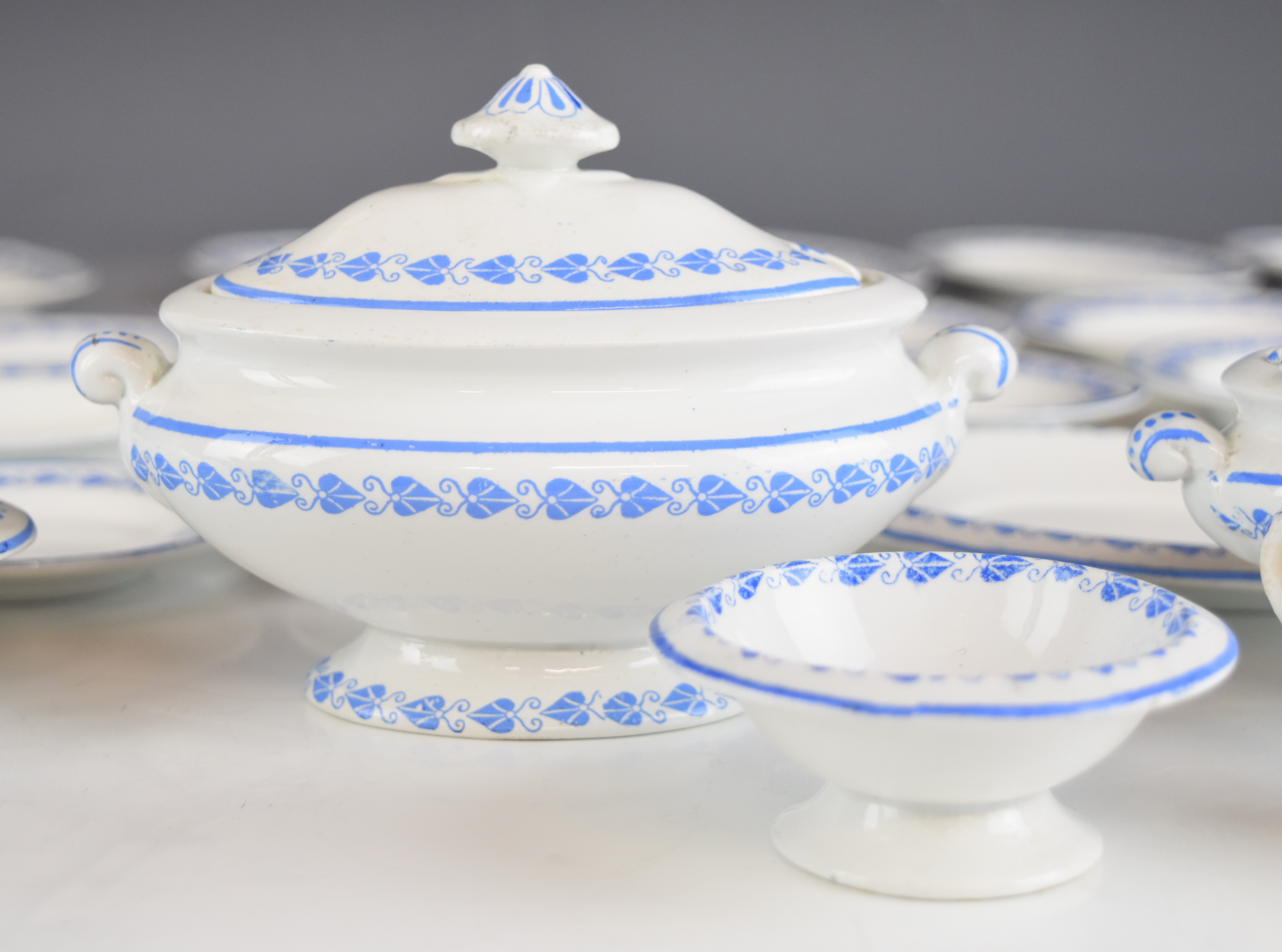 Copeland 19thC children's or toy / doll's house porcelain comprehensive dinner service including - Image 2 of 8