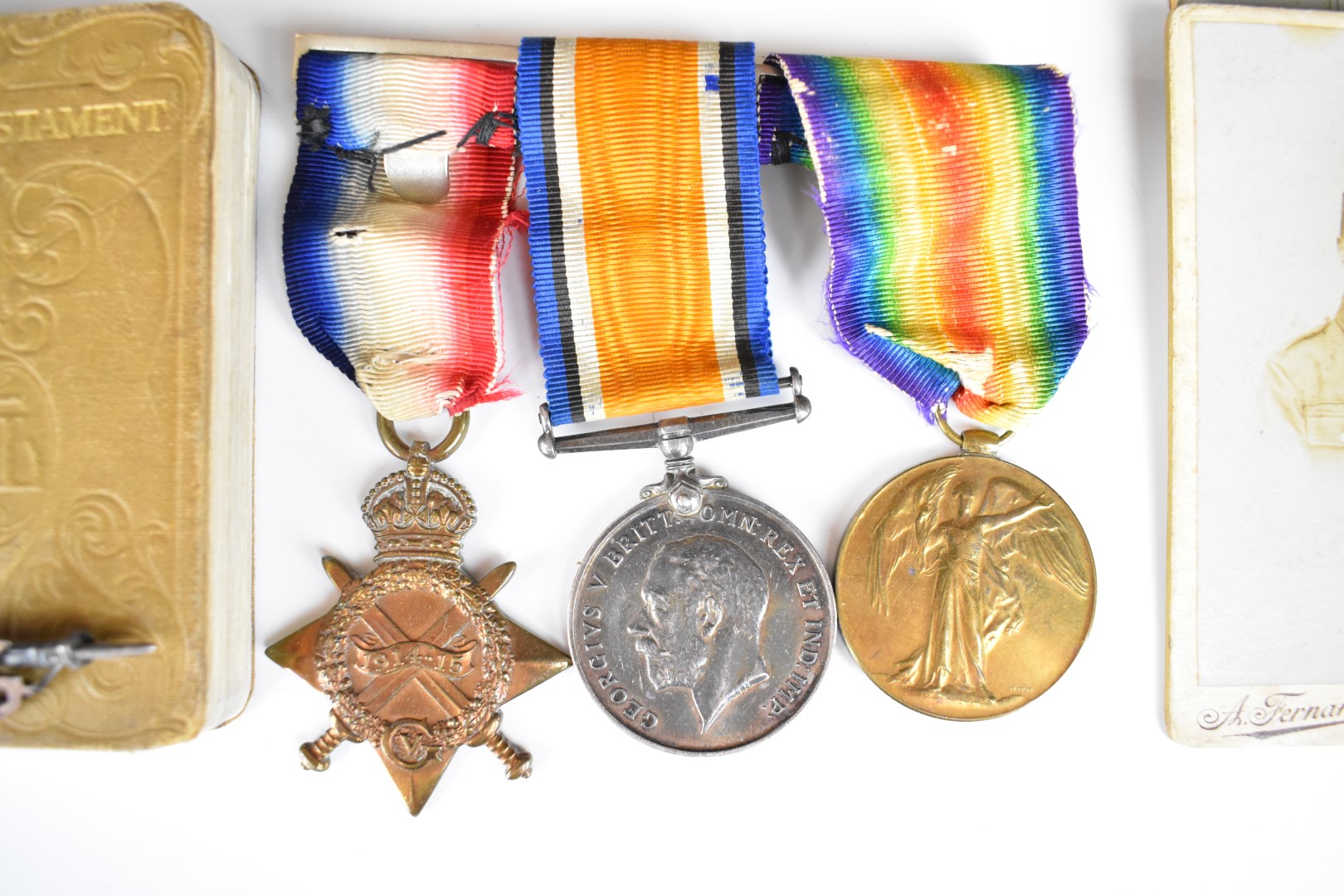 British Army WW1 medal trio comprising 1914/1915 Star, War Medal and Victory Medal named to 13558 - Image 3 of 10