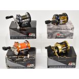 Four Abu Ambassadeur multiplier fishing reels comprising 6500CT Premium Mag-Elite, 6600DS, 6600C4