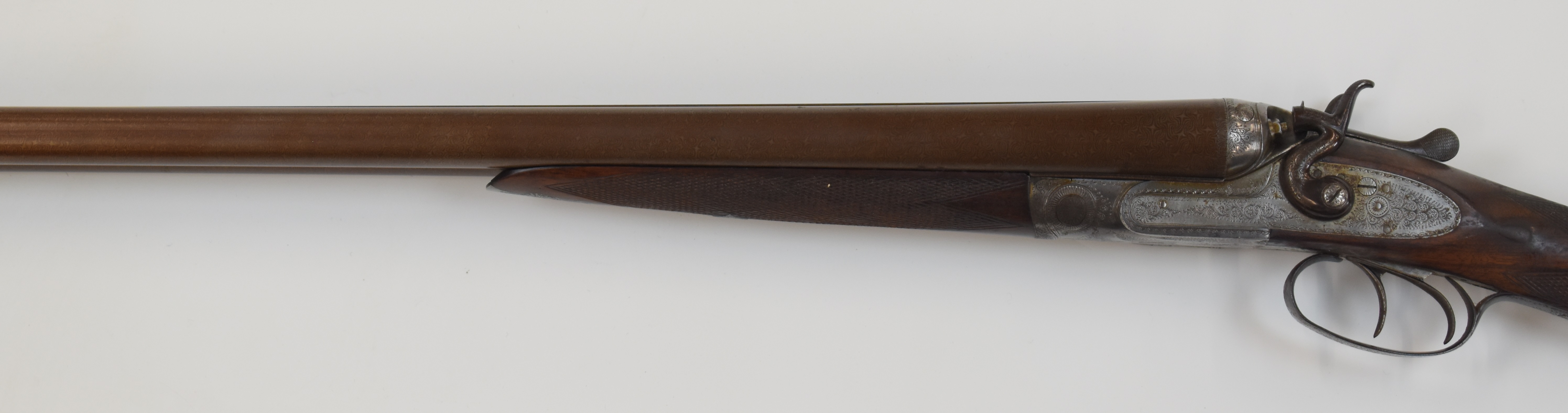 Cogswell & Harrison 12 bore side by side hammer action shotgun with named and engraved locks, - Image 12 of 12