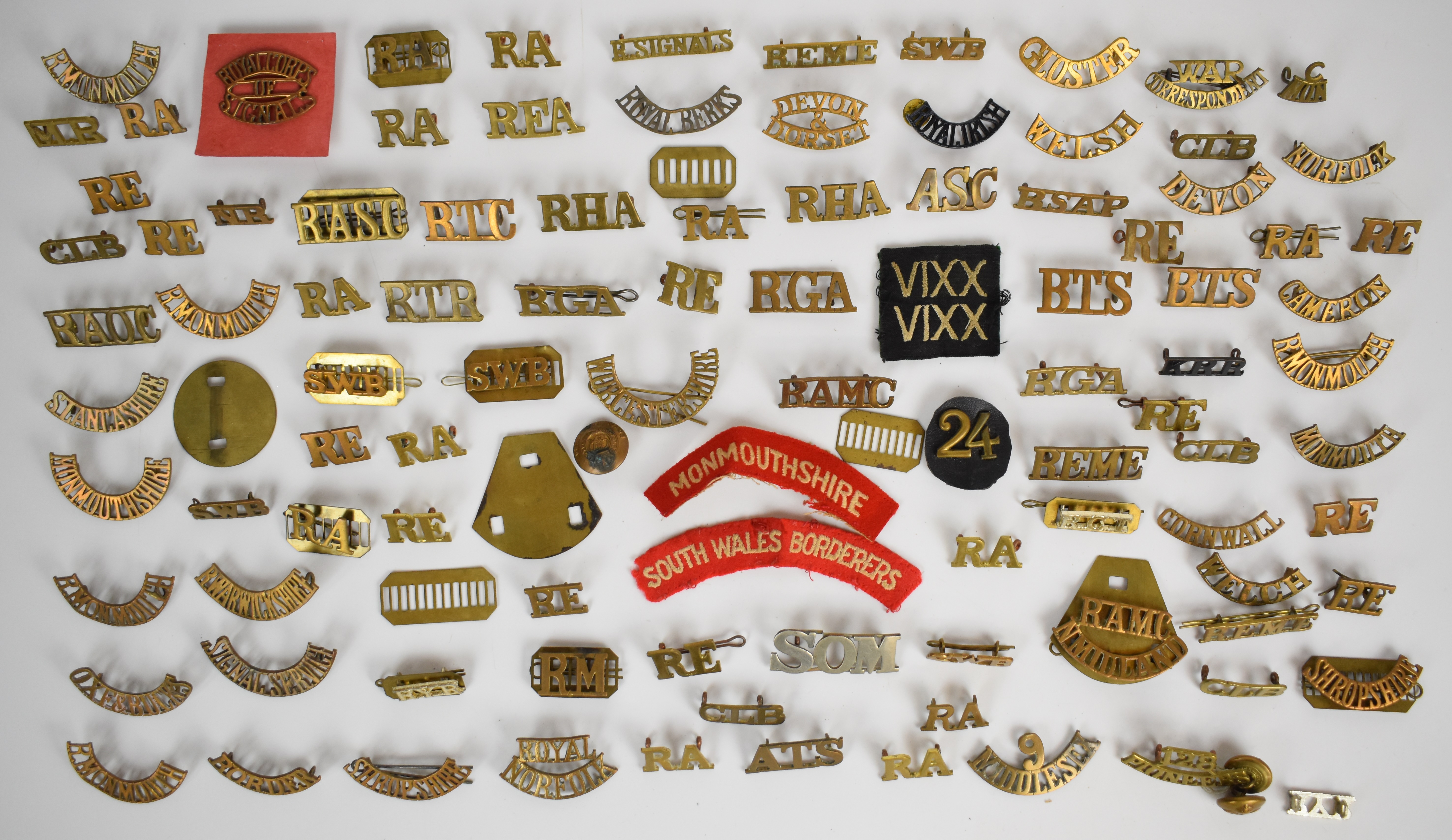 Large collection of approximately 90 British Army shoulder titles including 9th Middlesex, - Image 4 of 6