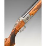 Browning B25 Diana 12 bore over and under ejector shotgun with Pierre Lallemand engraved scenes of