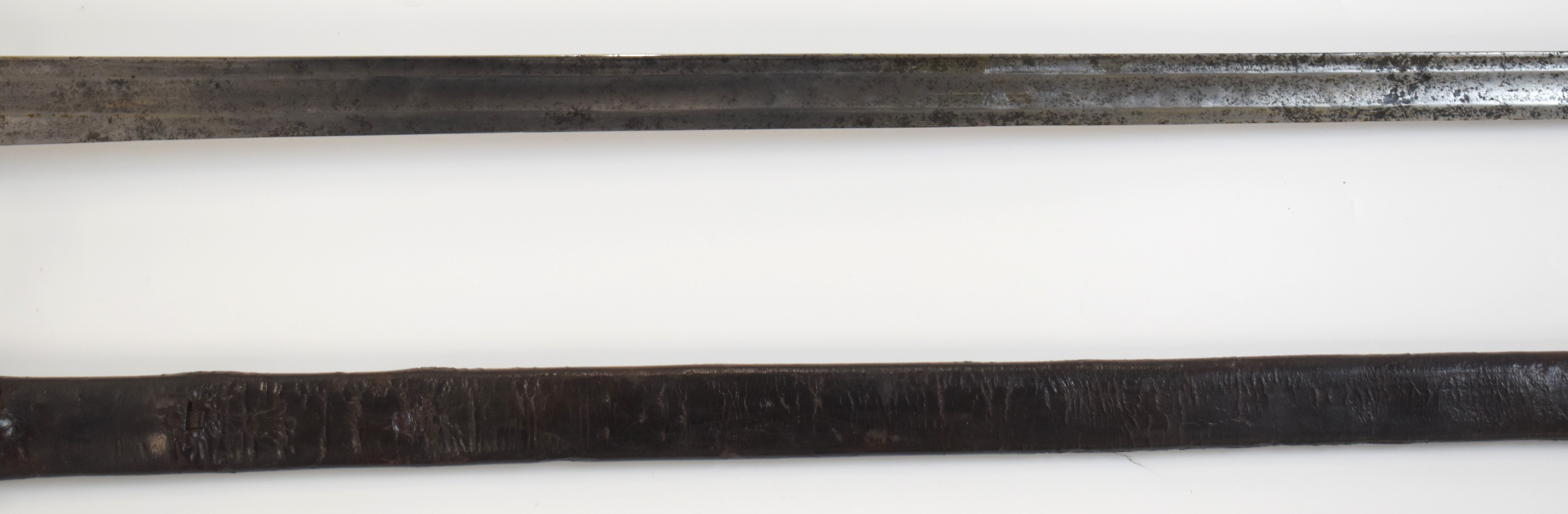 British Army Heavy Cavalry 1788 pattern Trooper's sword with three bar hilt, 92cm straight single - Image 18 of 24
