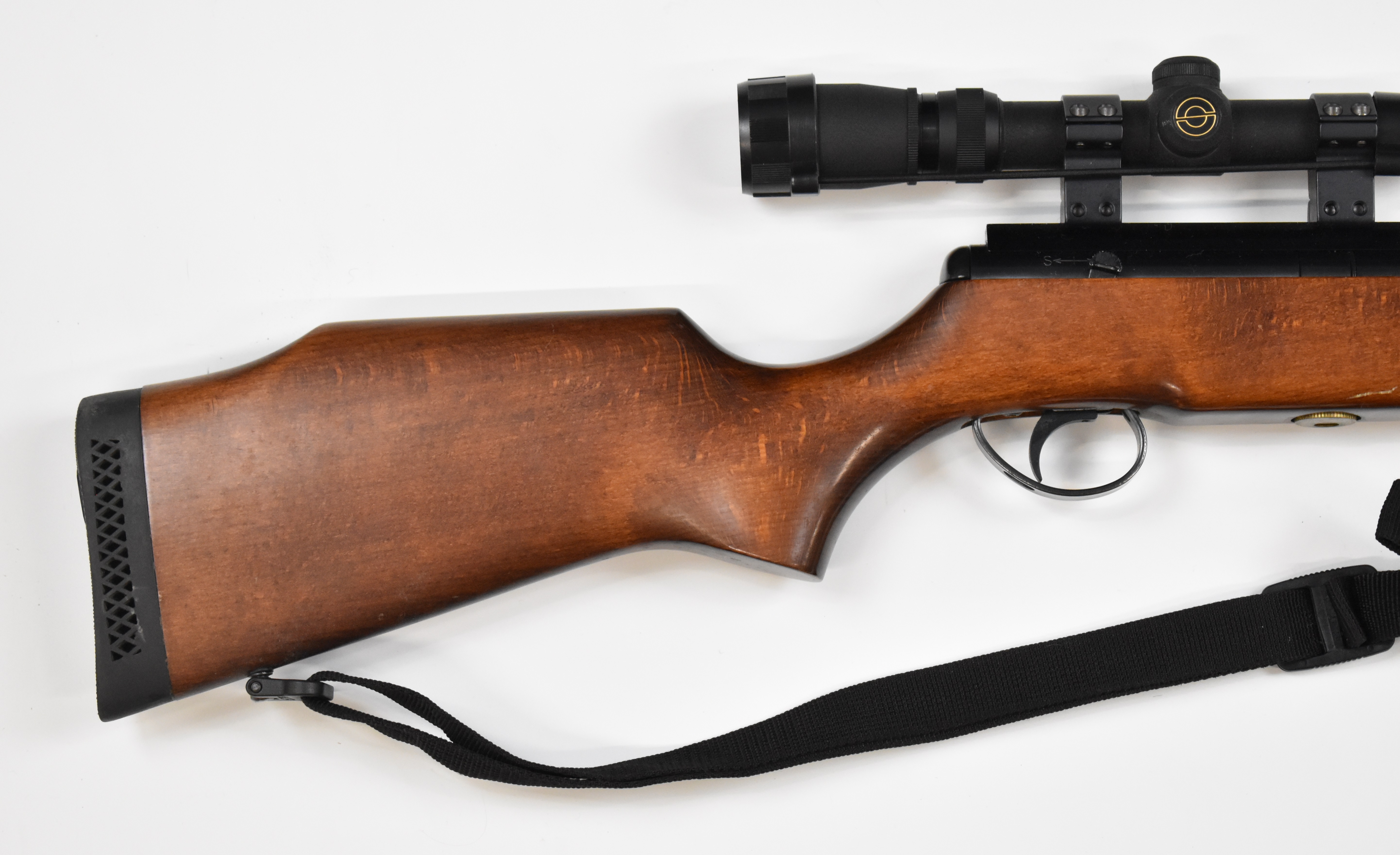 BSA Spitfire .22 air rifle with semi-pistol grip, raised cheek piece, sling, sound moderator and - Image 3 of 9