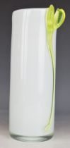 Willem Heesen (1925-2007) Dutch studio glass vase of encased white cylindrical form with applied