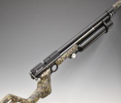 Benjamin Marauder .22 PCP air rifle with Lane regulator, camouflage pistol grip, skeleton stock,