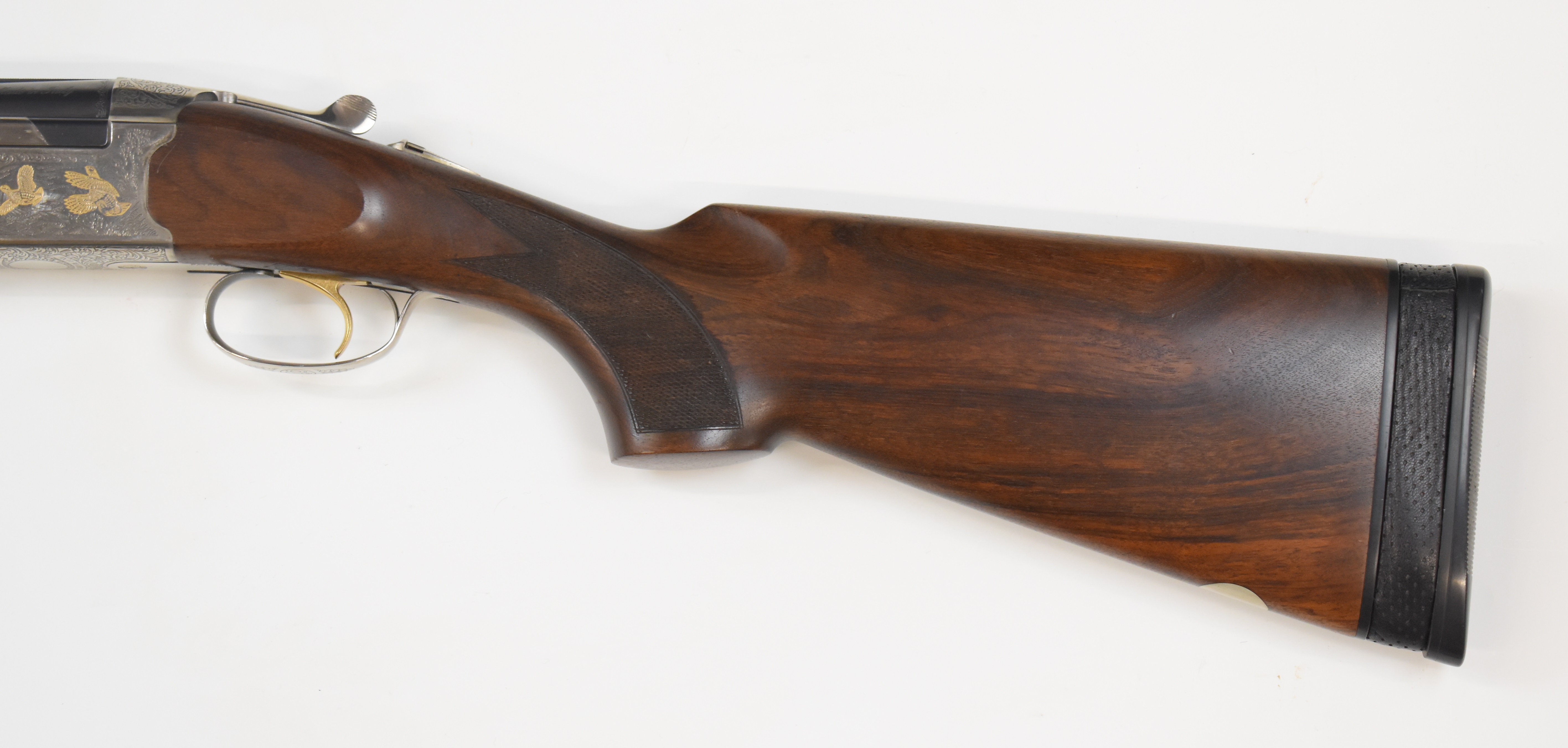 Beretta Ultra Light Deluxe 12 bore over and under ejector shotgun with gold birds engraved to the - Image 8 of 10