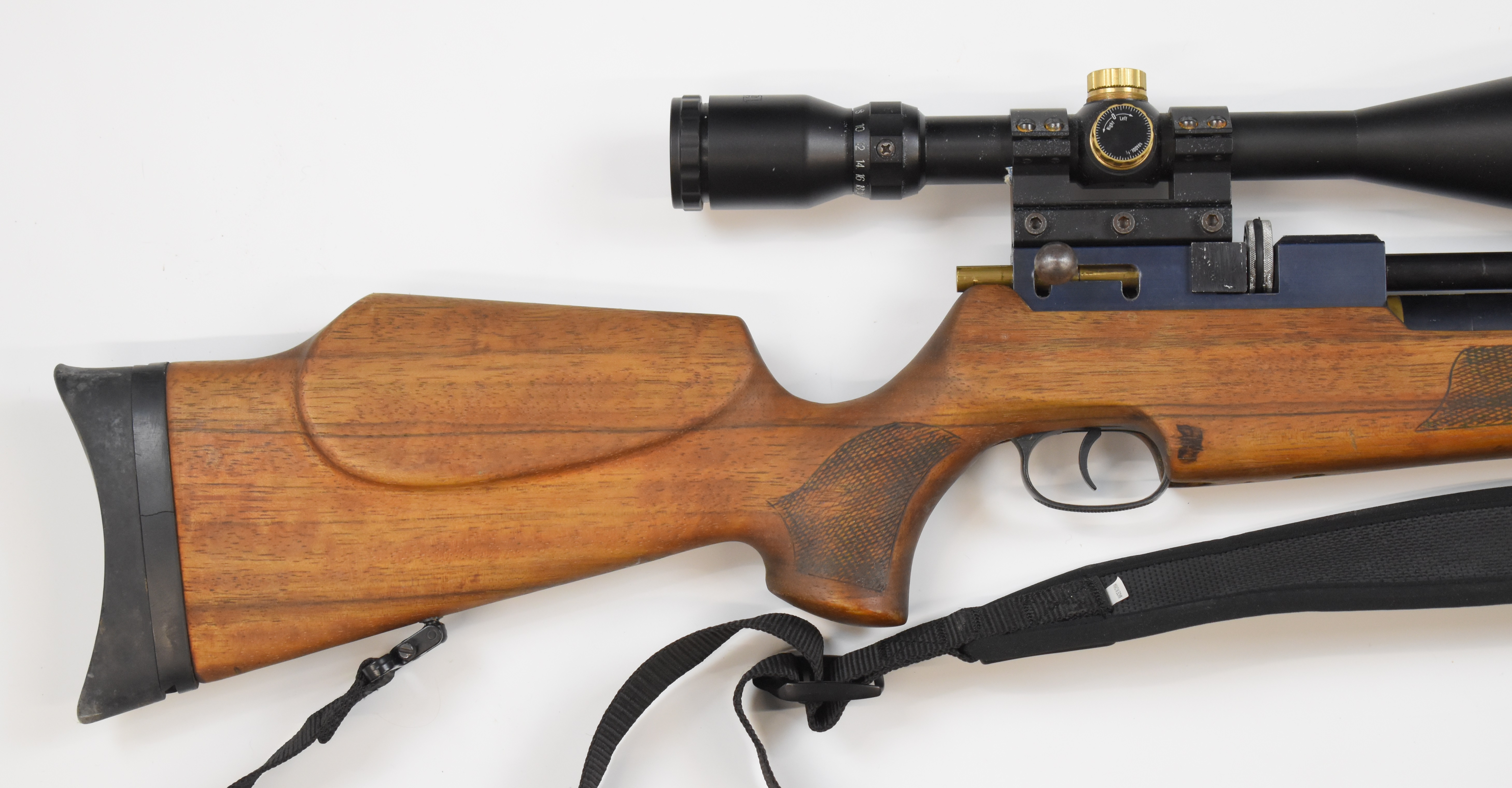 FX Logun Solo .22 PCP air rifle with chequered semi-pistol grip and forend, raised cheek piece, - Image 3 of 10