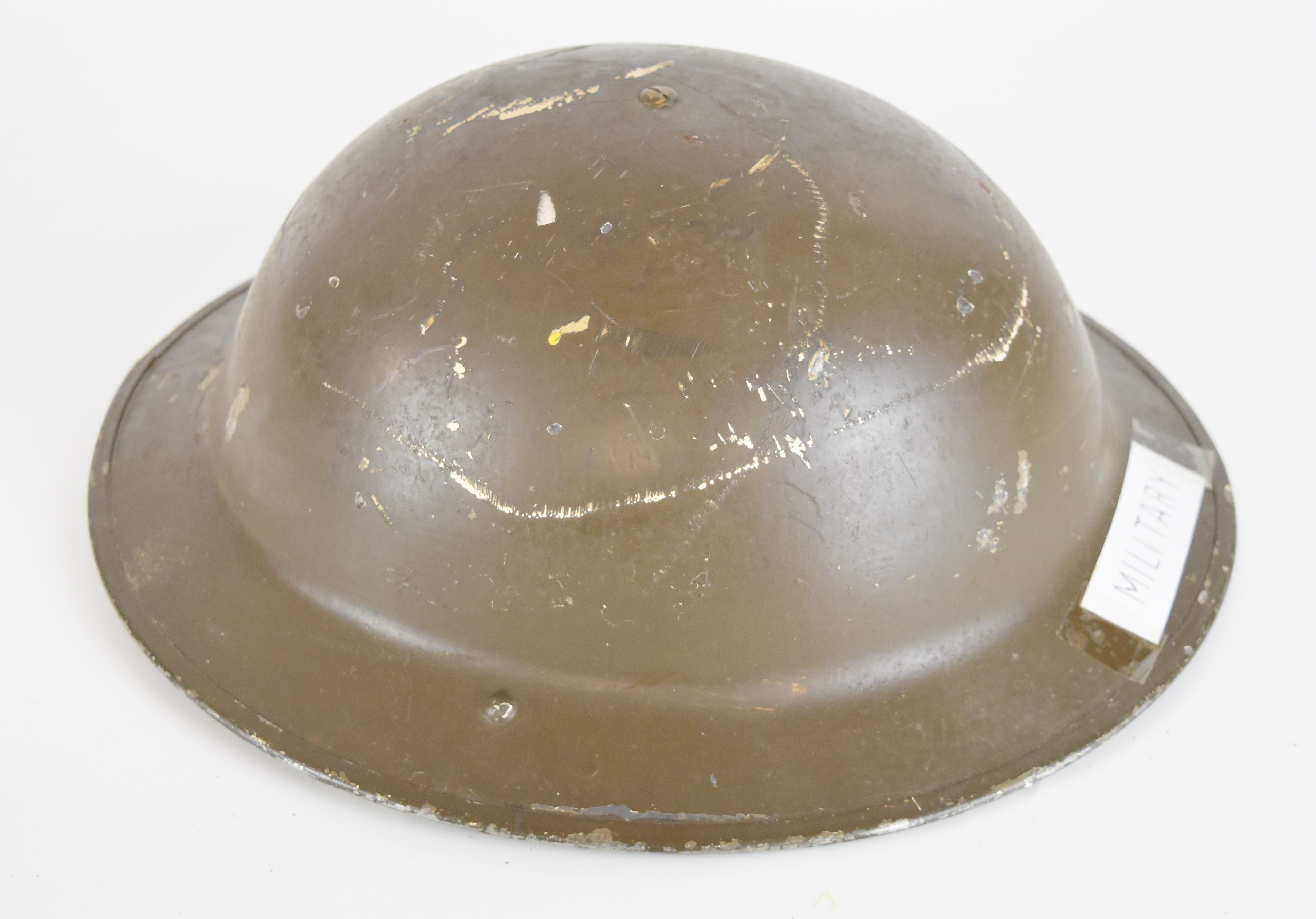 WW2 British 'Brodie' steel helmet marked Police together with another similar example stamped to the - Image 3 of 6