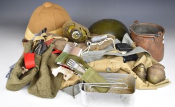 Re-enactment uniform and equipment including cutaway jacket with 4th South African badges, kilt (