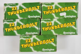 Two-thousand-five-hundred .22 Remington Thunderbolt rifle cartridges, all in original boxes.  PLEASE