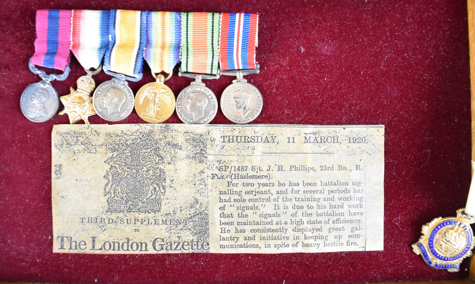 Father and son medals and associated ephemera for John Horace Philips (WW1 DCM group of six) and - Image 18 of 24