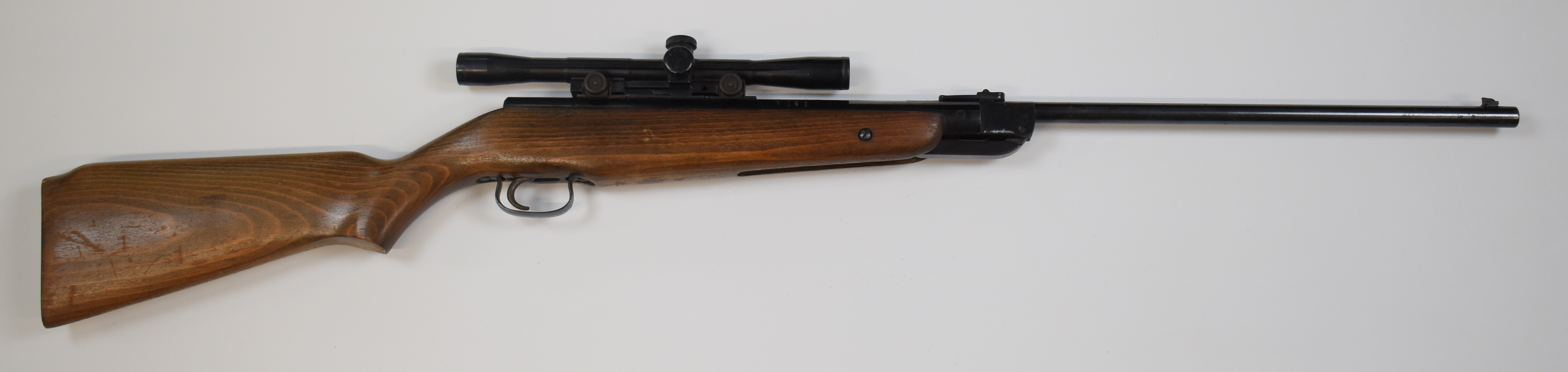 Webley Falcon .22 air rifle with semi-pistol grip, Webley plaque inset to the stock and scope, NVSN. - Image 2 of 9
