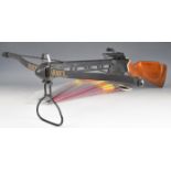 Armex crossbow with wooden stock and forend and adjustable sights, together with 20 Armex Trueflight