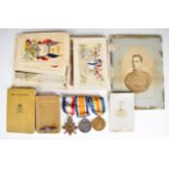 British Army WW1 medal trio comprising 1914/1915 Star, War Medal and Victory Medal named to 13558