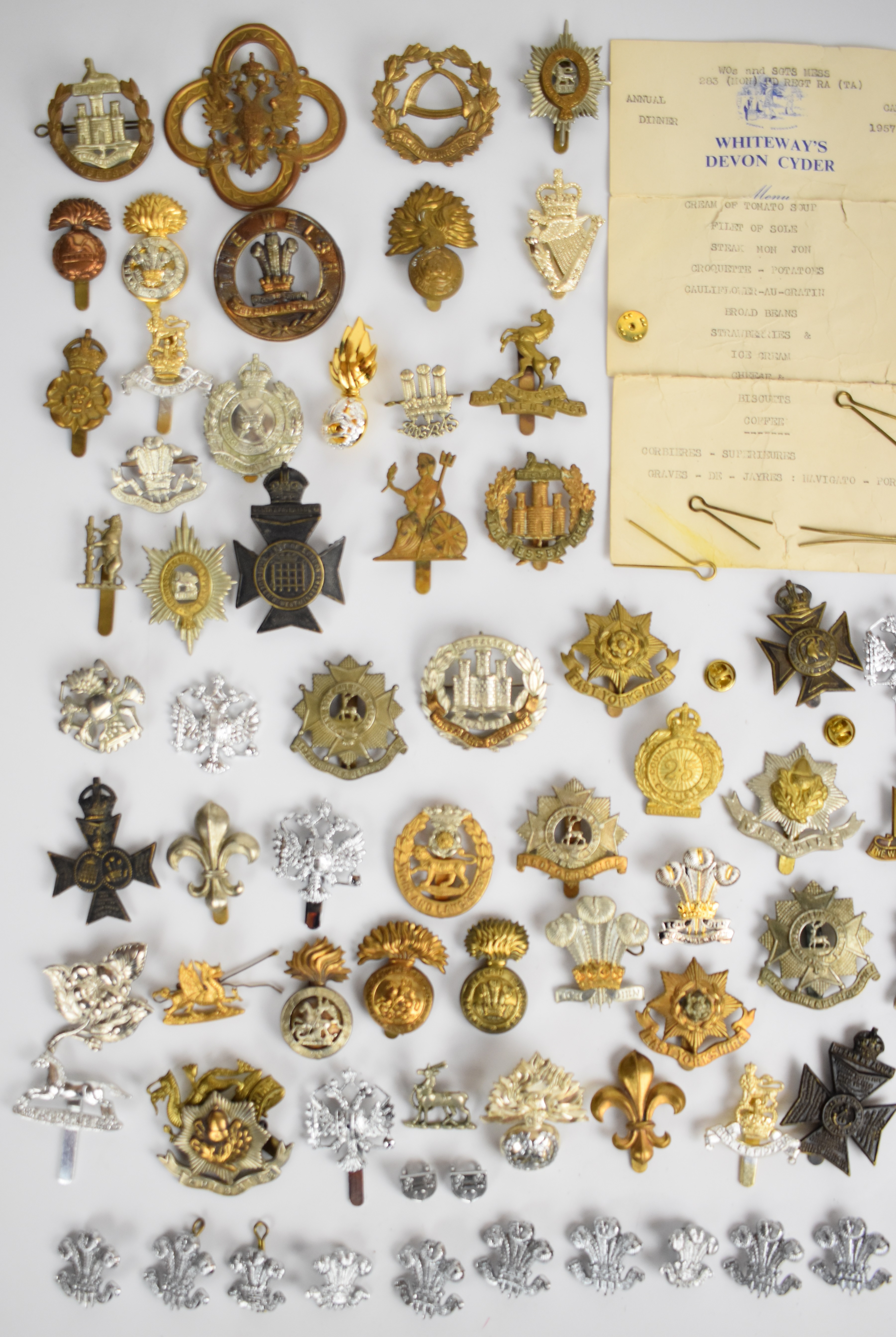 Large collection of approximately 100 British Army cap badges including Royal West Kent Regiment, - Image 2 of 3