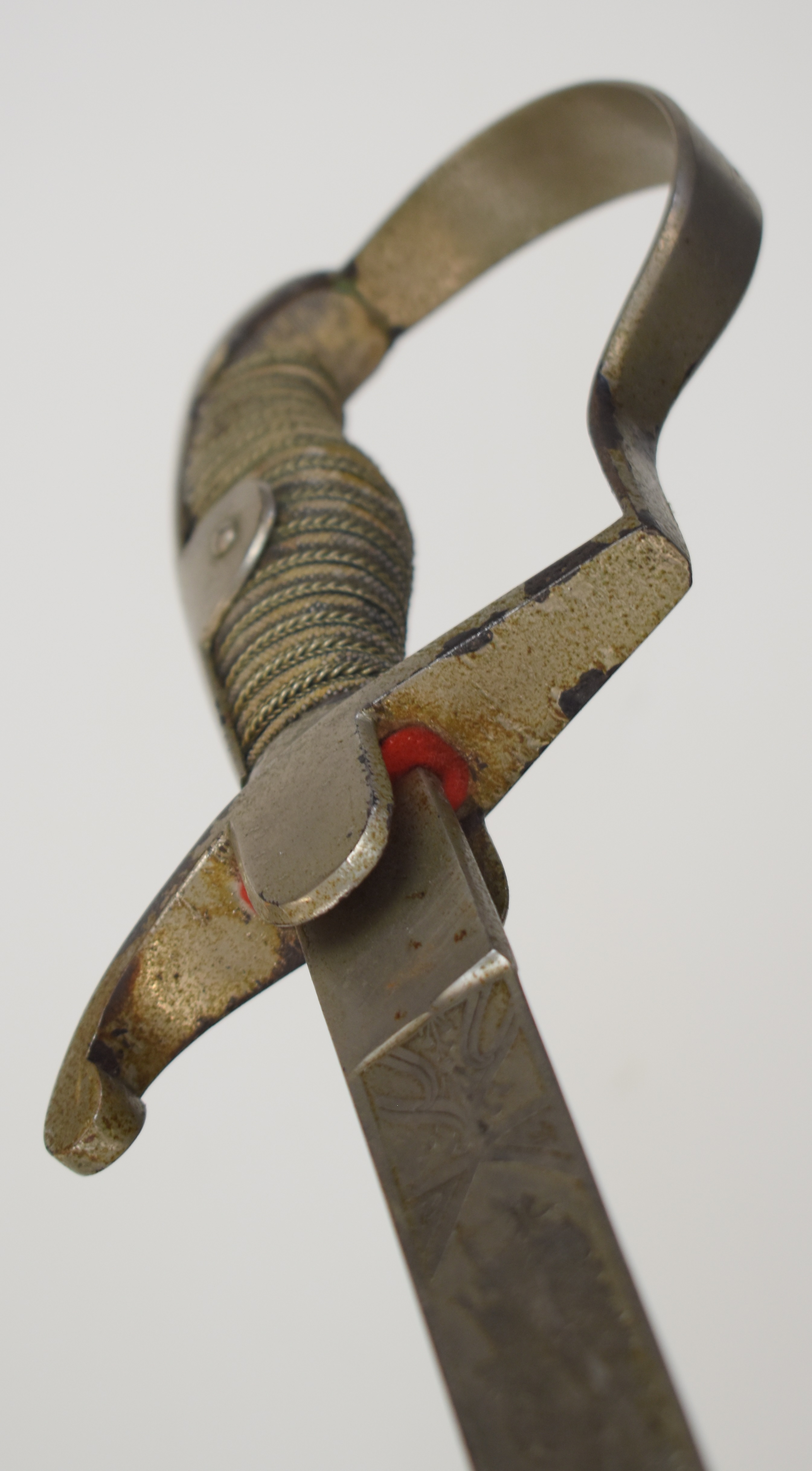 Imperial Germany WW1 Artillery officer's sword with shagreen and wire grip and 77cm blade - Image 13 of 14