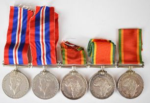 Five WW2 medals comprising three Africa Service Medals named to ACF 156463 C E Heath, 104437 H A