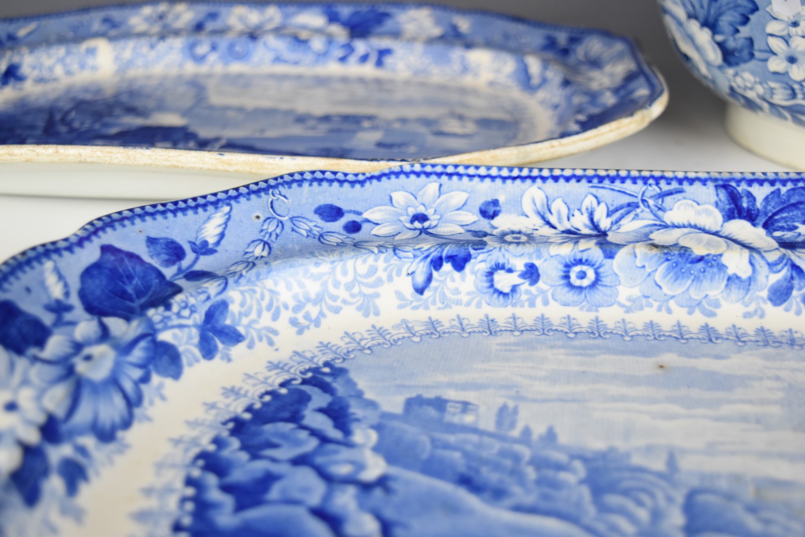 19thC blue and white transfer printed ware with named scenes of Bristol, Clifton and River Avon, - Image 3 of 10