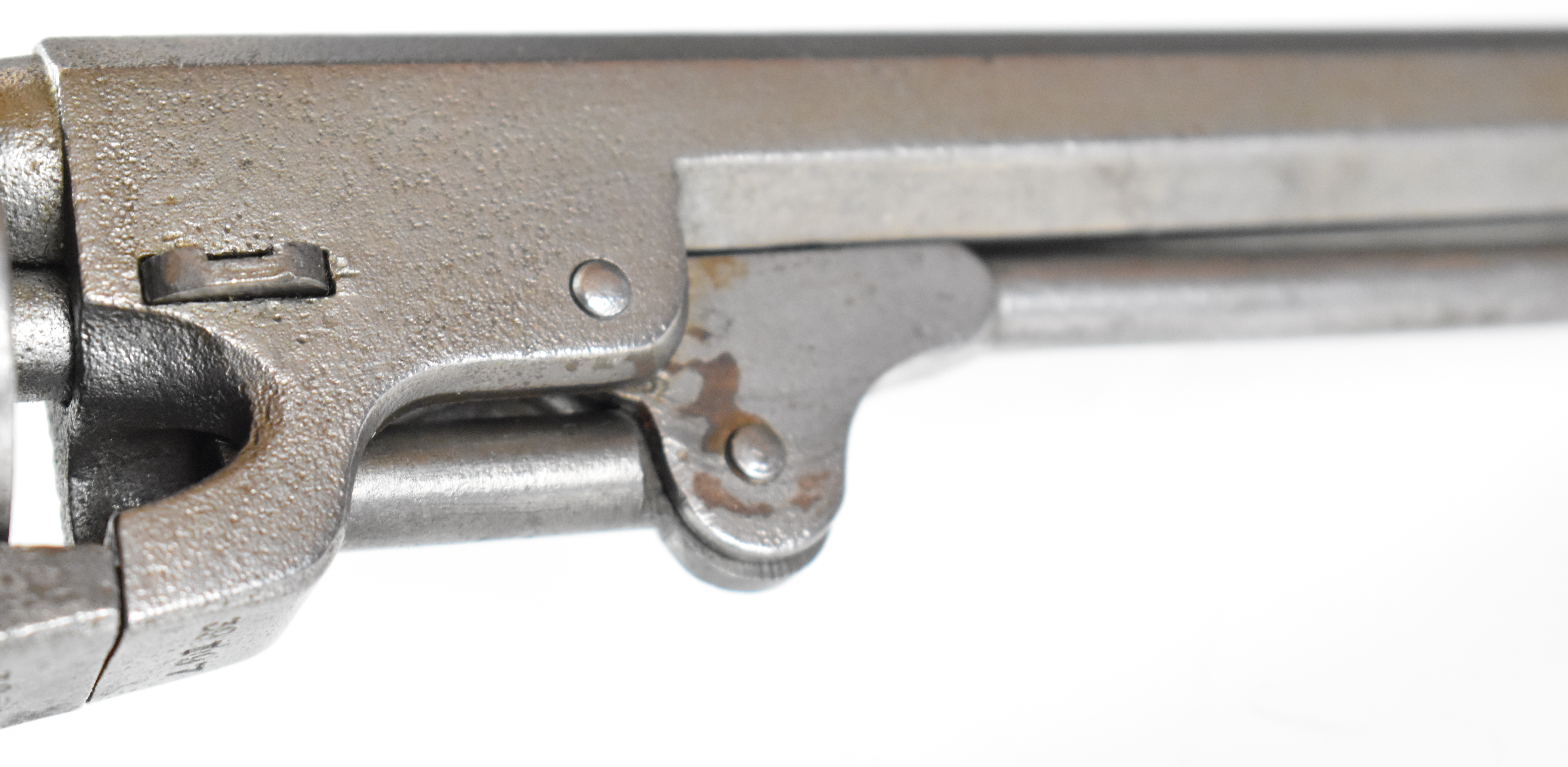 Manhattan Navy .36 five-shot single-action revolver with brass trigger guard and grip strap, - Bild 16 aus 20