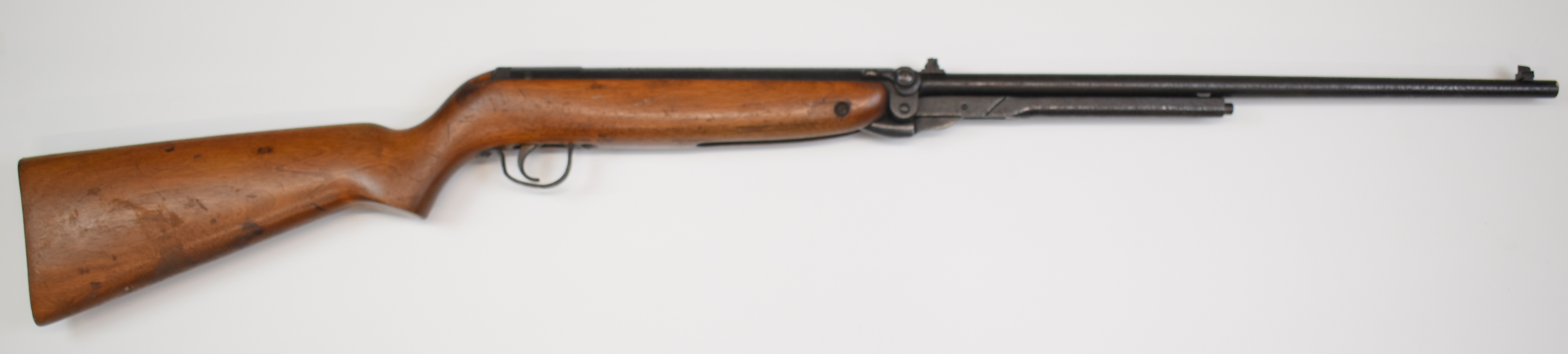 Webley Mark 3 .22 under-lever air rifle with plaque inset to the stock, semi-pistol grip and - Image 2 of 10