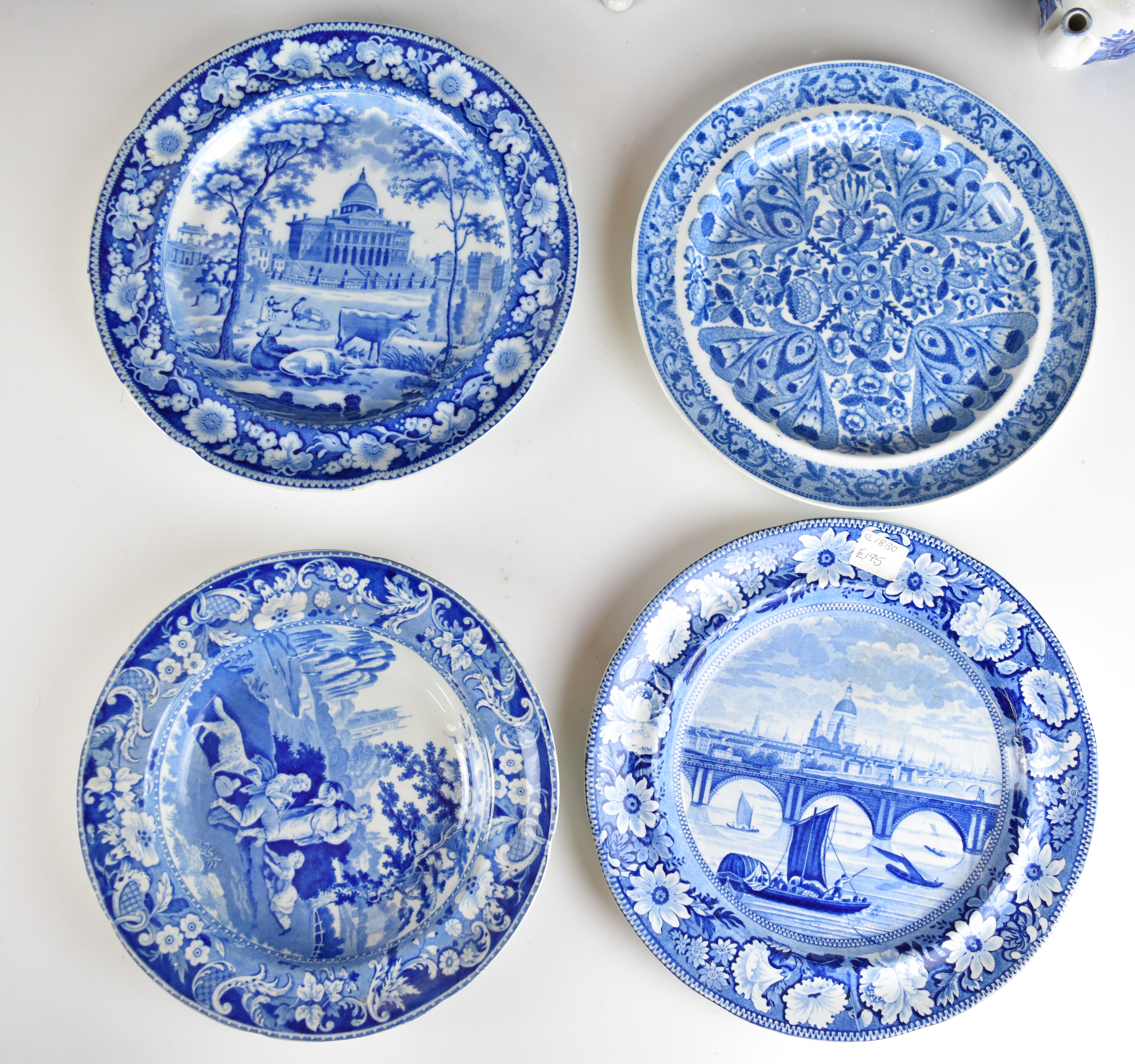 Collection of 19thC blue and white transfer printed ceramics including pair of Ridgways covered - Image 7 of 9
