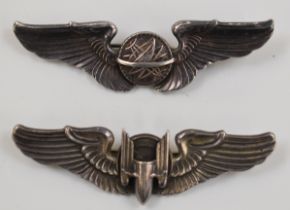 WW2 era US Army Air Force Bombardier Wings and Ariel Gunners Wings, both stamped stirling to