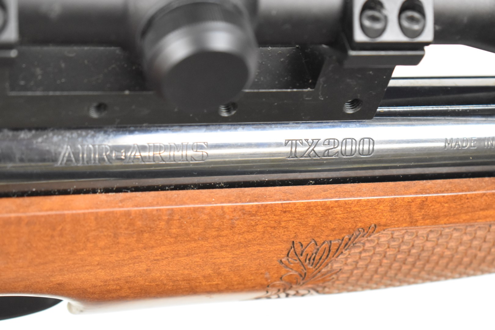 Air Arms TX200 .22 under-lever air rifle with carved semi-pistol grip and forend, adjustable - Image 6 of 11