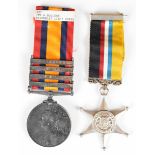 Queen's South Africa Medal with clasps for Relief of Mafeking, Defence of Kimberley, Orange Free
