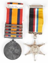 Queen's South Africa Medal with clasps for Relief of Mafeking, Defence of Kimberley, Orange Free