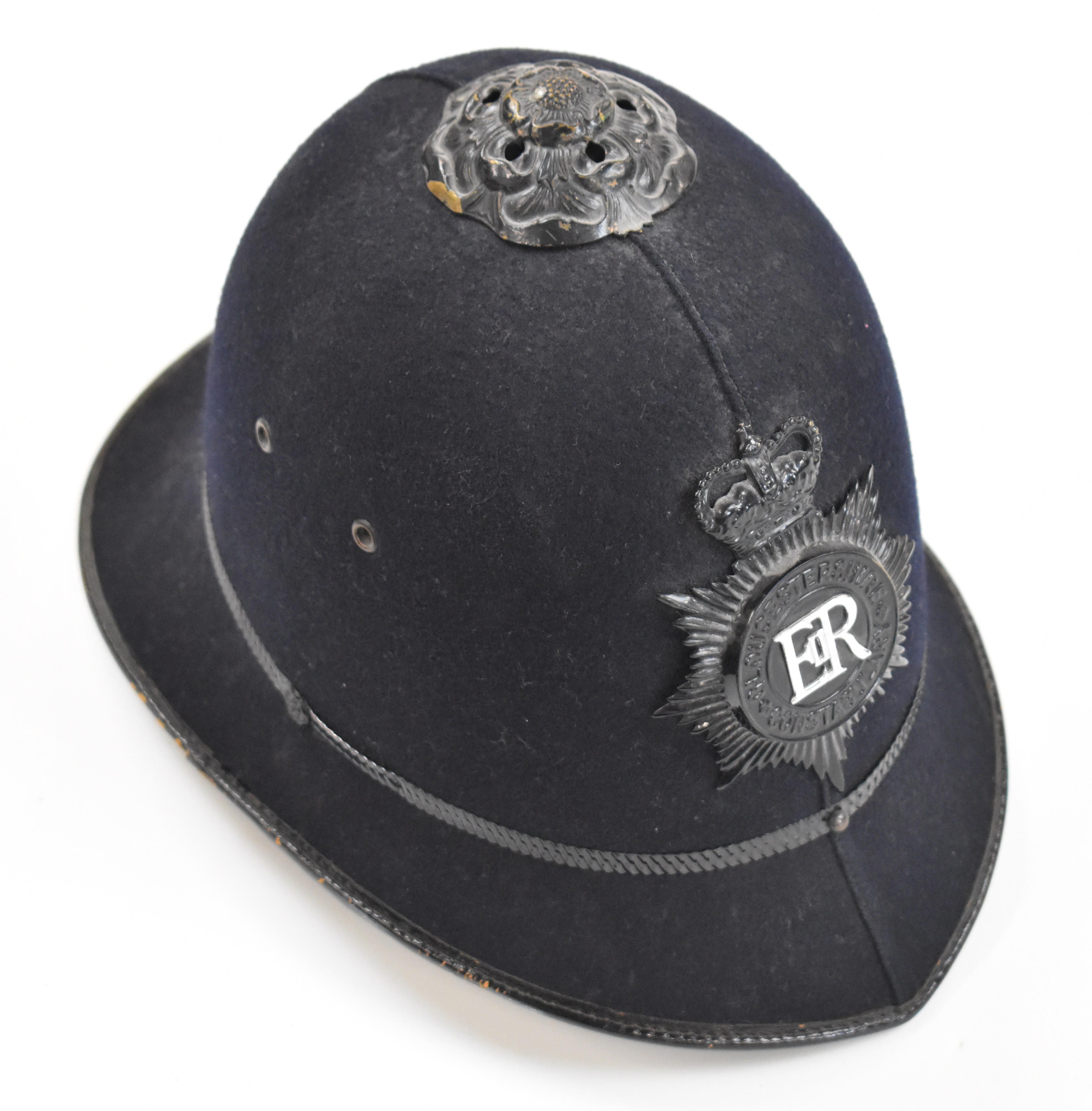 Police Officer's tunic with associated insignia and buttons together with a helmet with - Image 7 of 8