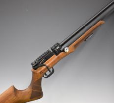 Reximex LYRA .22 PCP air rifle with chequered semi-pistol grip, adjustable trigger, 12-shot magazine