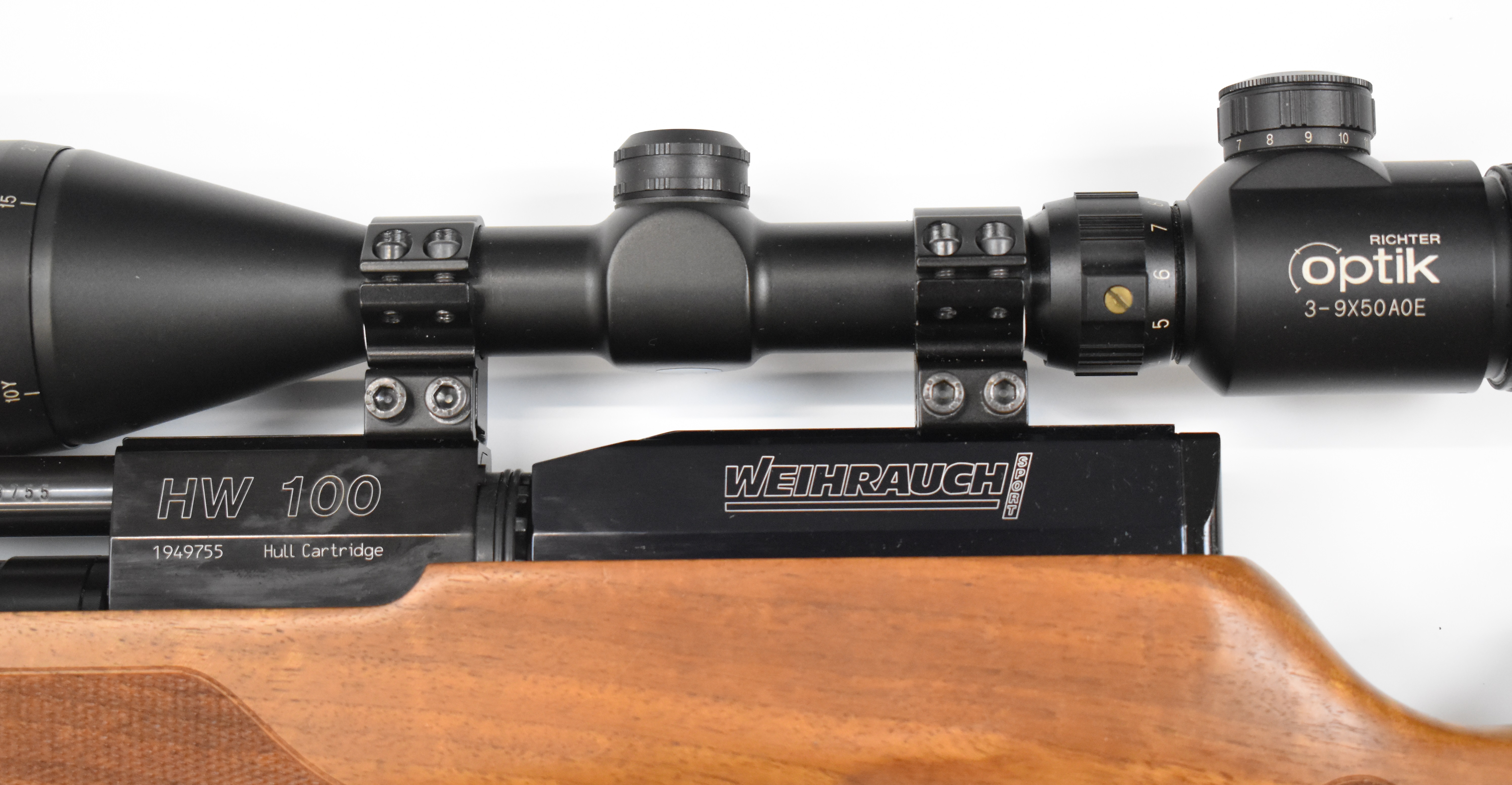 Weihrauch HW100 K S .22 PCP air rifle with chequered semi-pistol grip, raised cheek piece, - Image 10 of 11