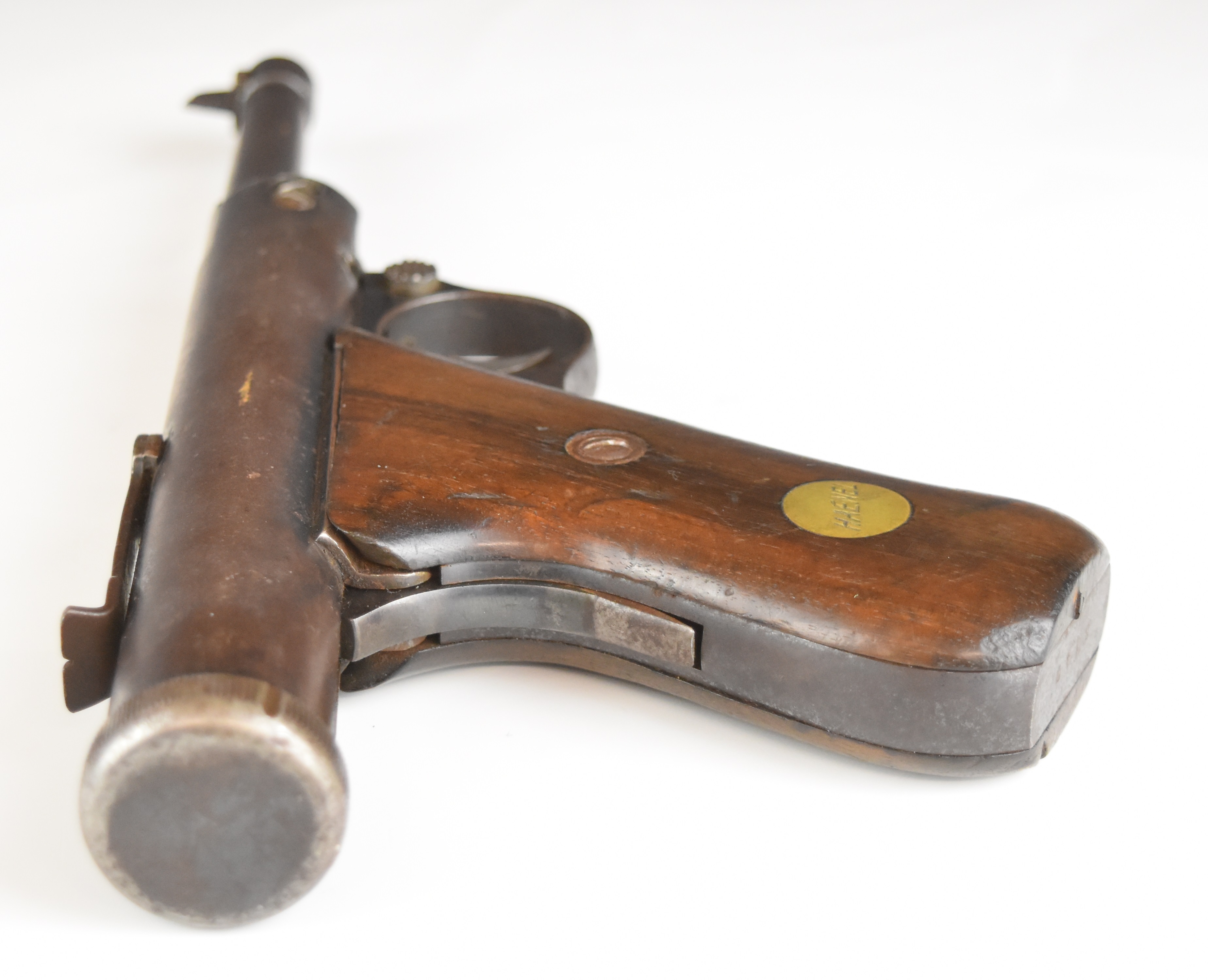 Haenel Model 28 .177 air pistol with inset maker's plaque to the wooden grips, top plate stamped ' - Image 3 of 12