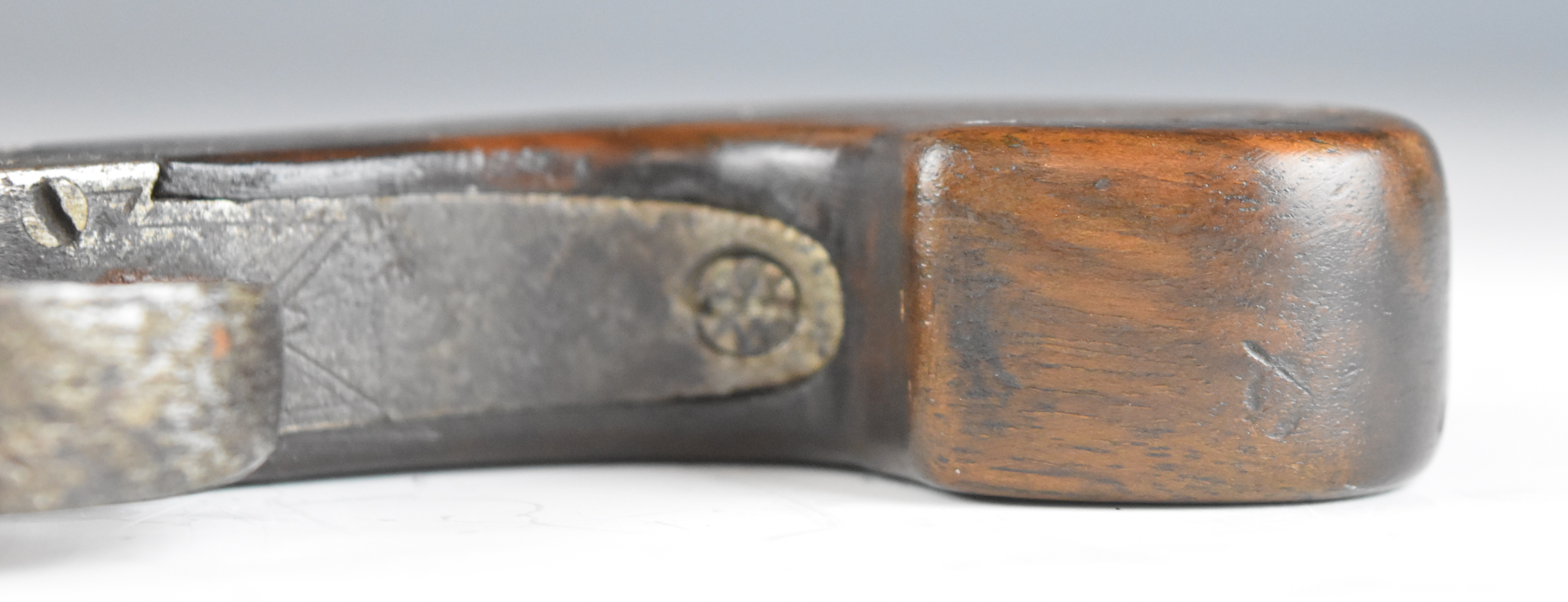 Unnamed 40 bore flintlock pocket pistol with engraved lock, wooden grip and 2 inch turn-off - Image 8 of 12