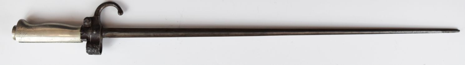 French 1886 pattern Lebel bayonet with downswept quillon and 51cm cruciform blade. PLEASE NOTE ALL