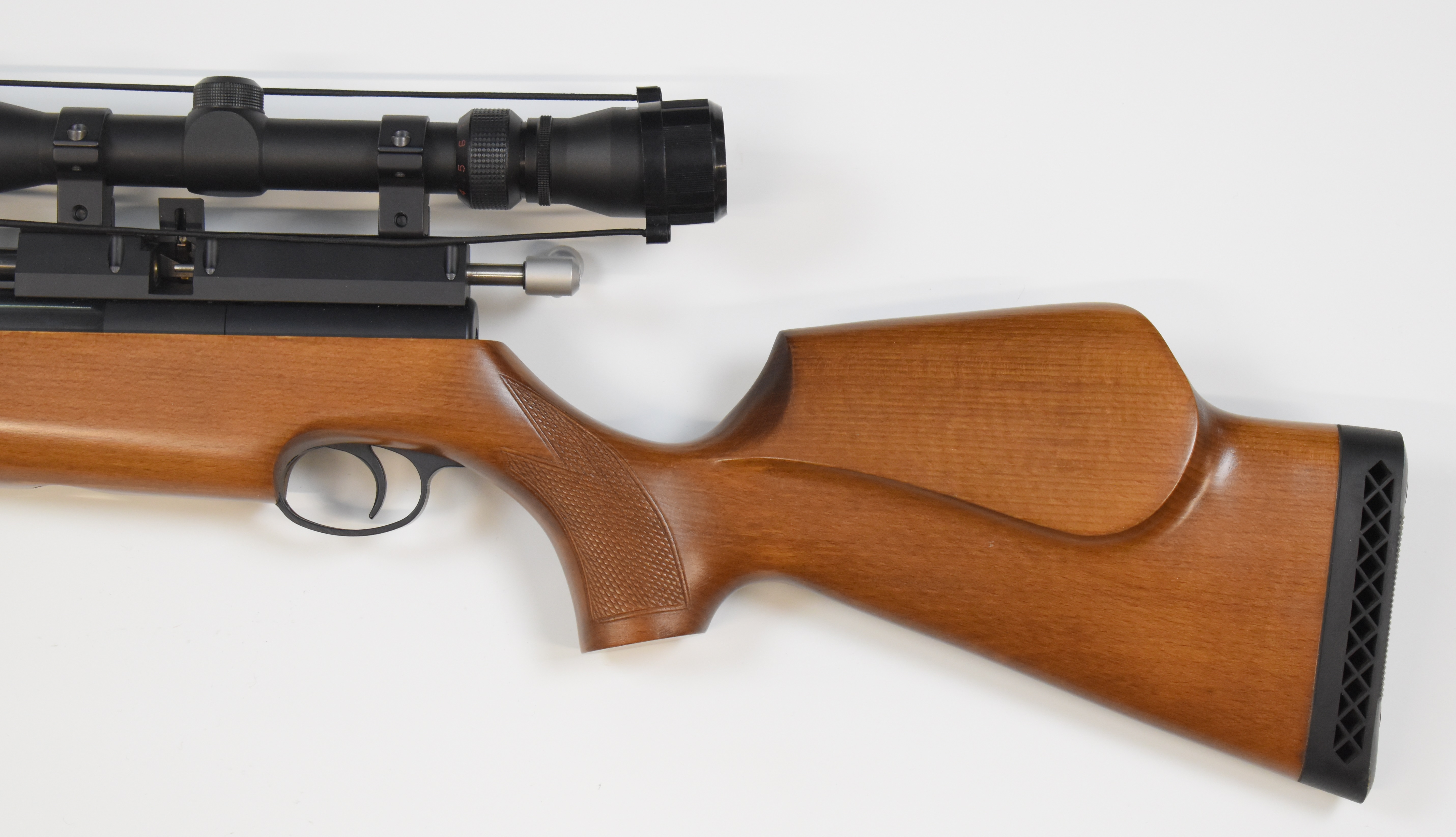 Air Arms S410 .22 PCP air rifle with chequered semi-pistol grip and forend, raised cheek piece, 10- - Image 8 of 11
