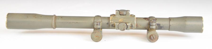 WW1 Aldis, Weaver or similar adjustable sniper rifle scope with Parker-Hale mounts, 29.5cm long.